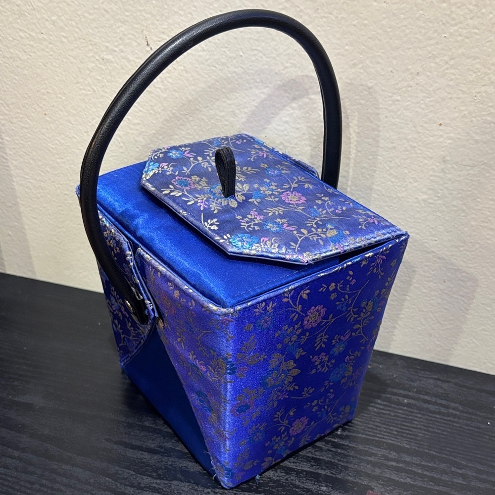 Elegant Chinese box Blue Floral Women's Handbag
